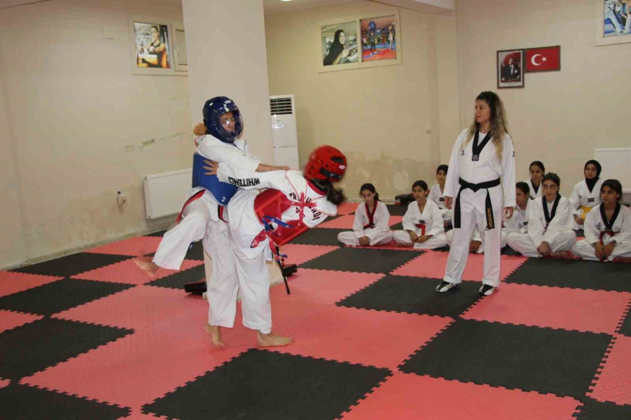 Şırnaklı kadınlar tekvando öğreniyor