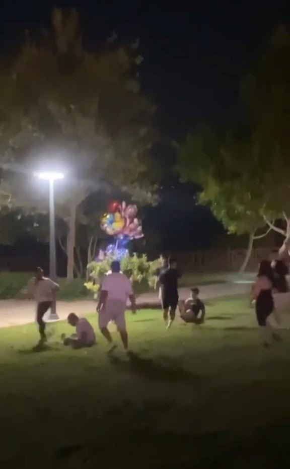 Yerdeki gencin yüzüne topa vurur gibi tekme attı