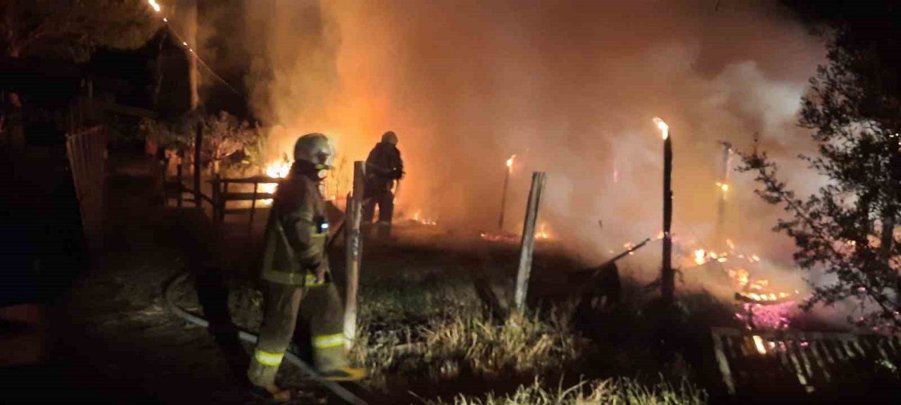 Edremit’te saya yangını