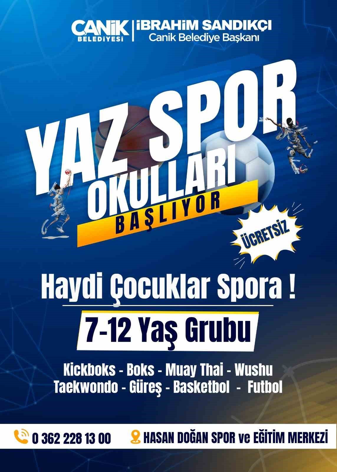 Canik’te çocuklara ücretsiz spor eğitimi