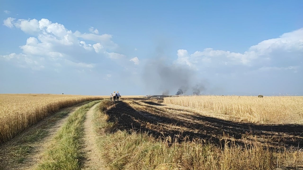 Tarım arazisinde çıkan yangın büyümeden söndürüldü