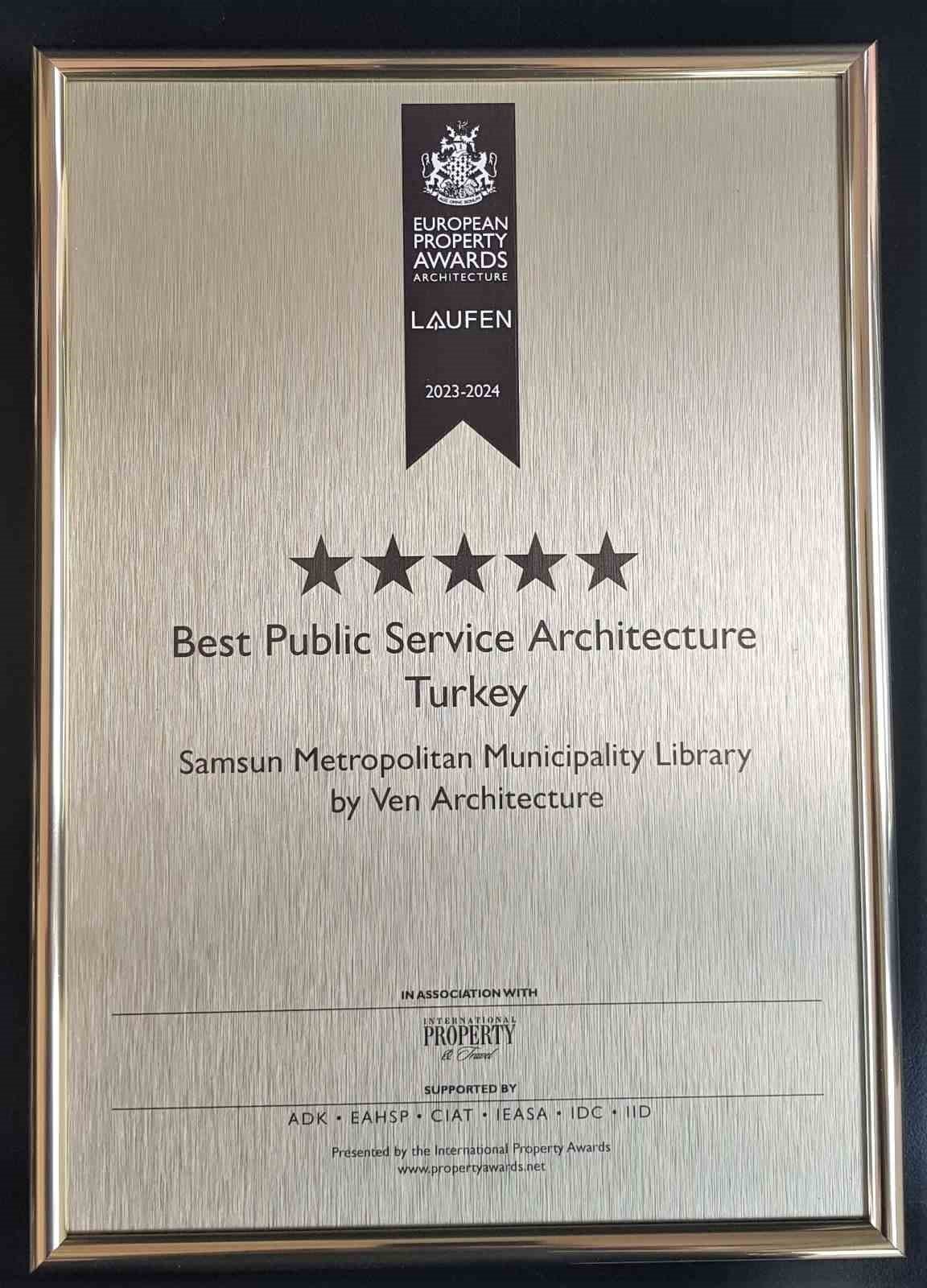 Şehir Kütüphanesi projesine ‘Avrupa’nın en iyi kamu binası mimarisi’ ödülü