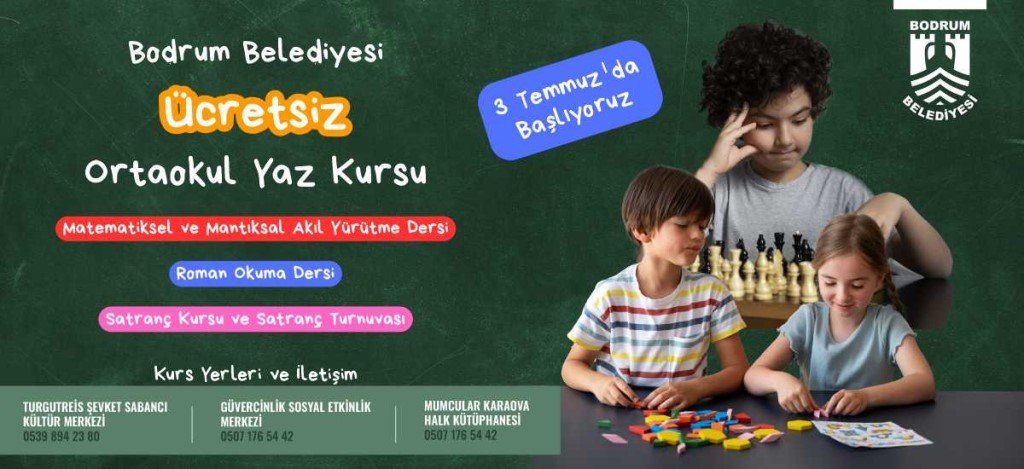 Bodrum’da Belediyesi’nden yaz tatilinde çocuklara eğitici ve eğlenceli kurslar