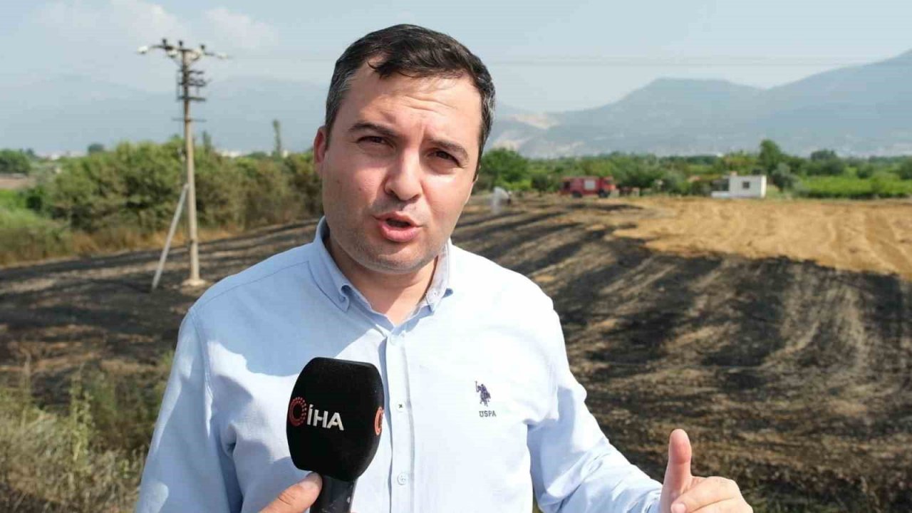 Manisa’da ekin yangını başka tarlalara sıçramadan söndürüldü