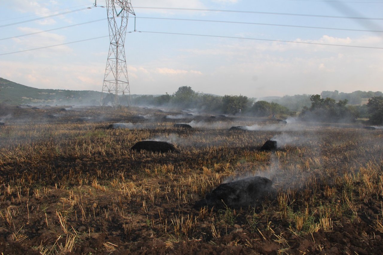 Kula’da 30 dönüm ekin tarlası yandı
