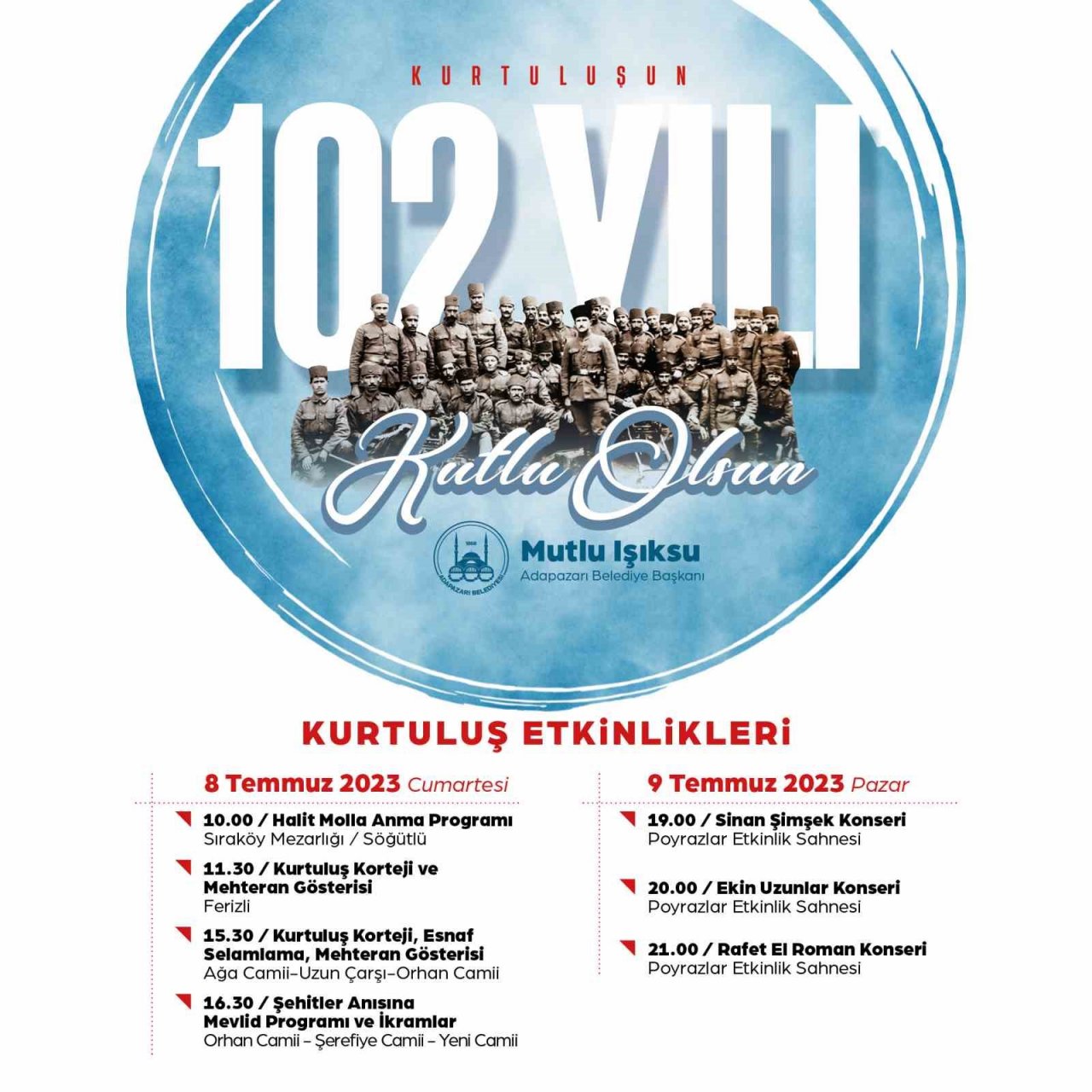 Adapazarı’nın kurtuluş etkinlikleri hafta sonu yapılacak