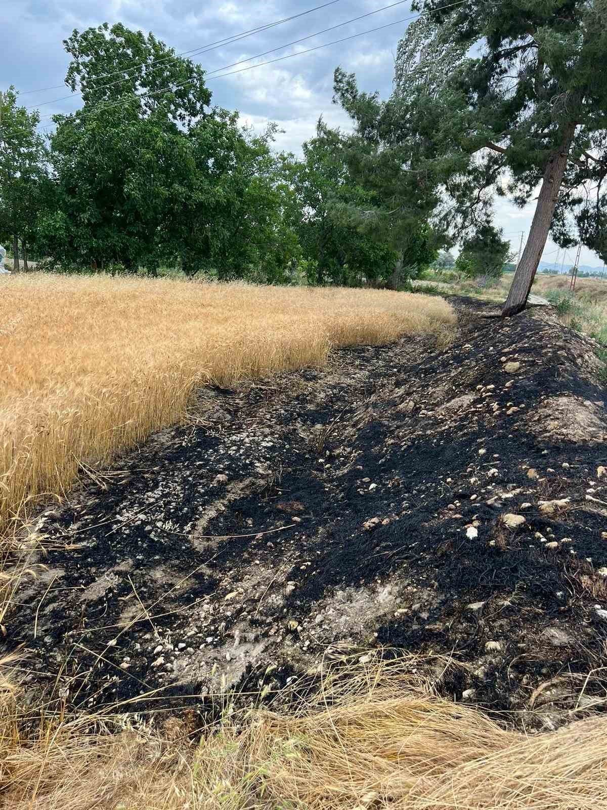 Burdur’da buğday tarlasında çıkan yangın itfaiyenin erken müdahalesiyle söndürüldü