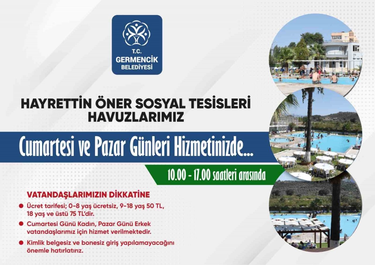 Germencik Belediyesi Hayrettin Öner Sosyal Tesisleri Havuzları sezona başladı