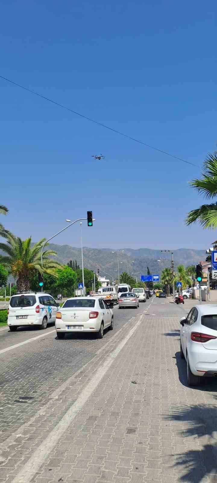 Kural ihlalleri yapanlar havadan görüntülendi