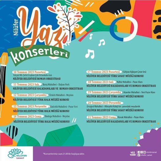 Nilüfer yaz konserleri ile renklenecek