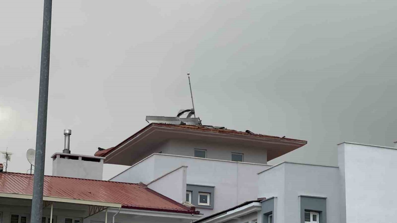 Erzincan’da fırtına ağaçları devirdi, çatıları uçurdu