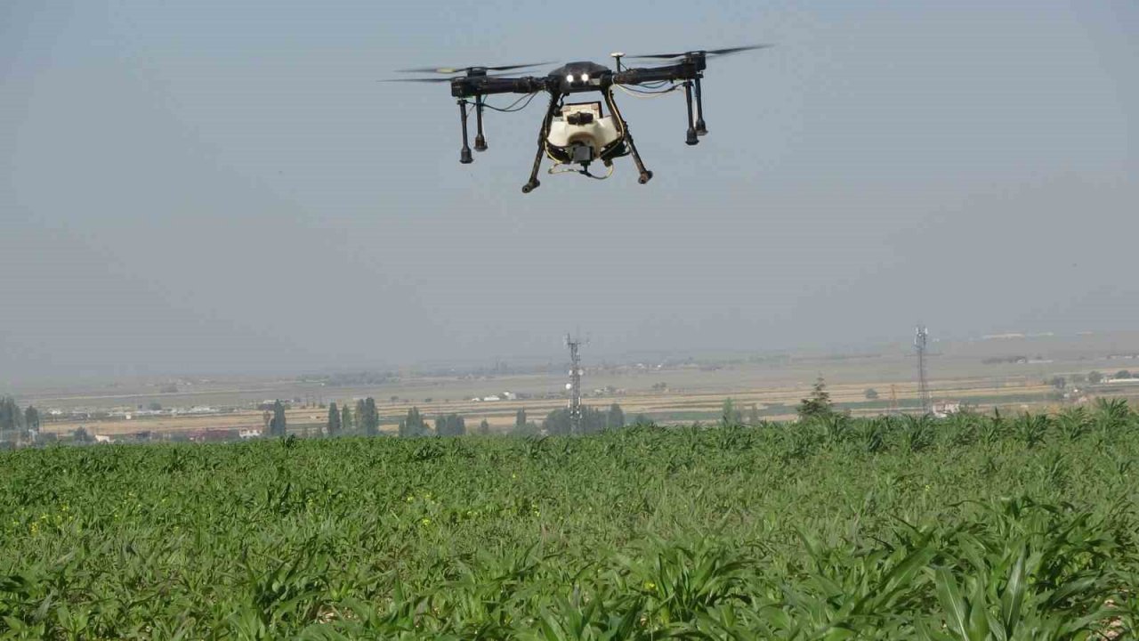 Niğde’de tarlalar dron ile ilaçlanıyor