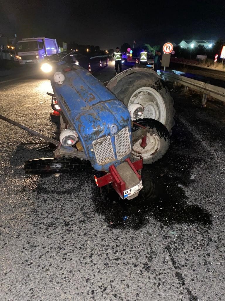 Traktör ile çarpışan otomobil şarampole uçtu: 6 yaralı
