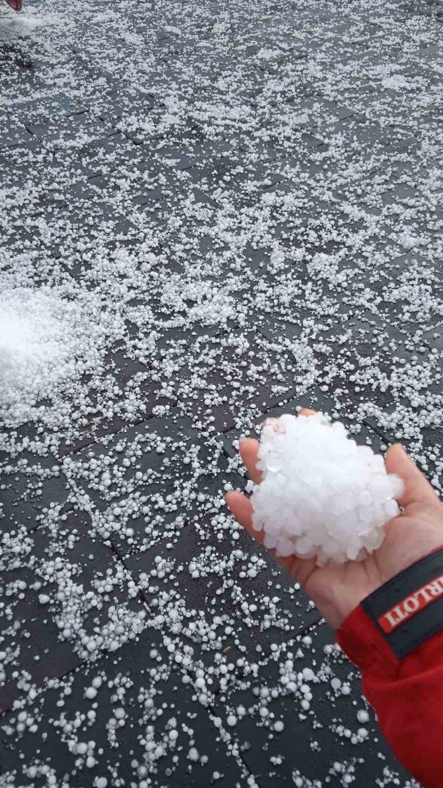 Sarıkamış’ı dolu vurdu