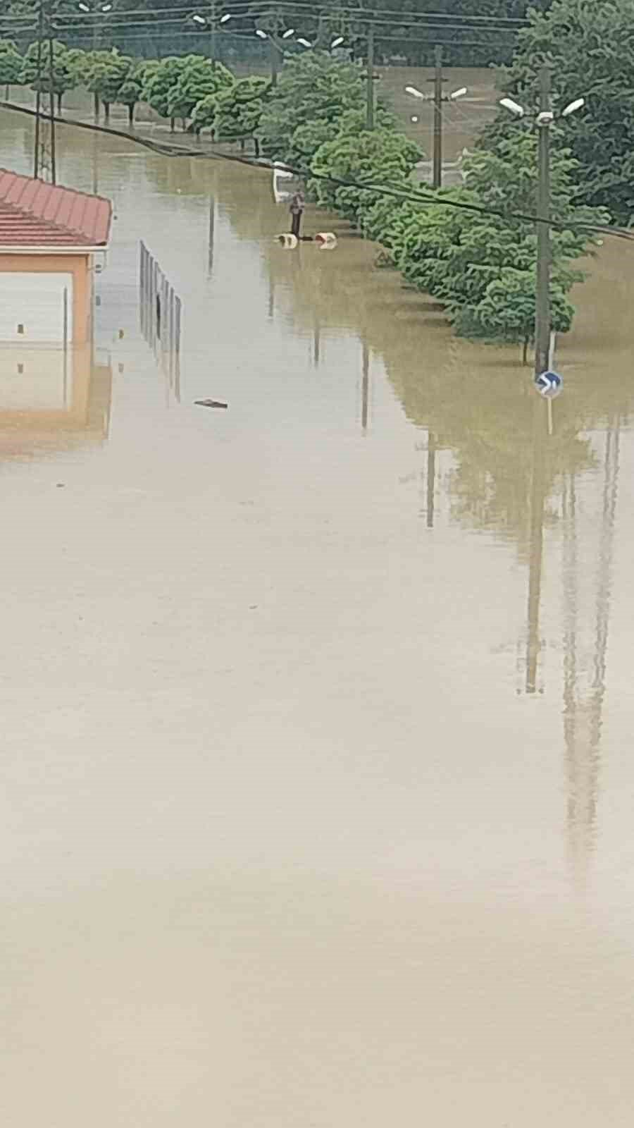 Selde mahsur kalanlar botlarla kurtarıldı