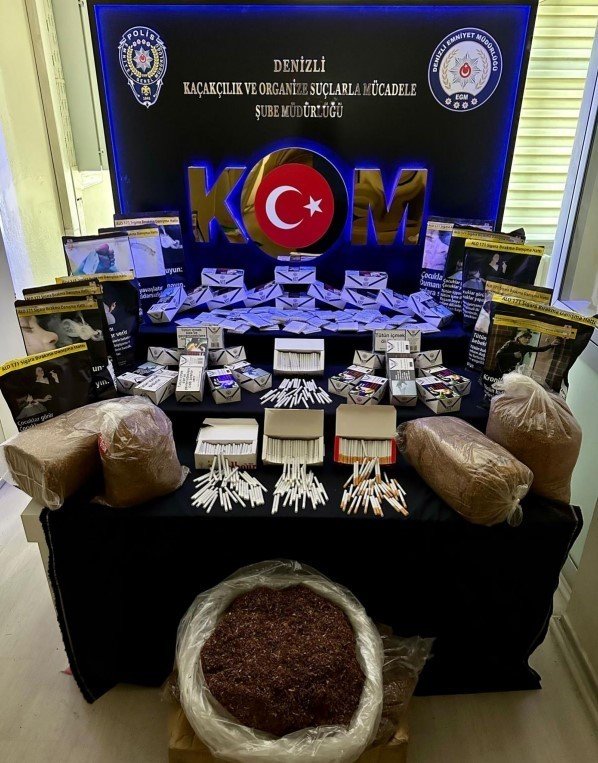 Denizli’de kaçakçılık operasyonunda binlerce ürün ele geçirildi