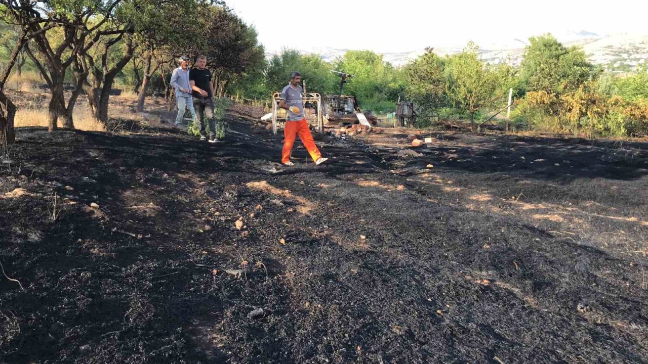 Elazığ’daki bahçe yangınında 10 dönüm alan zarar gördü