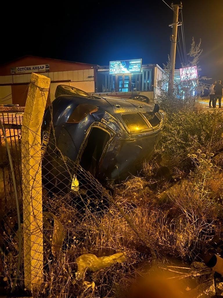 Elazığ’da otomobil bahçeye yuvarlandı: 1 yaralı