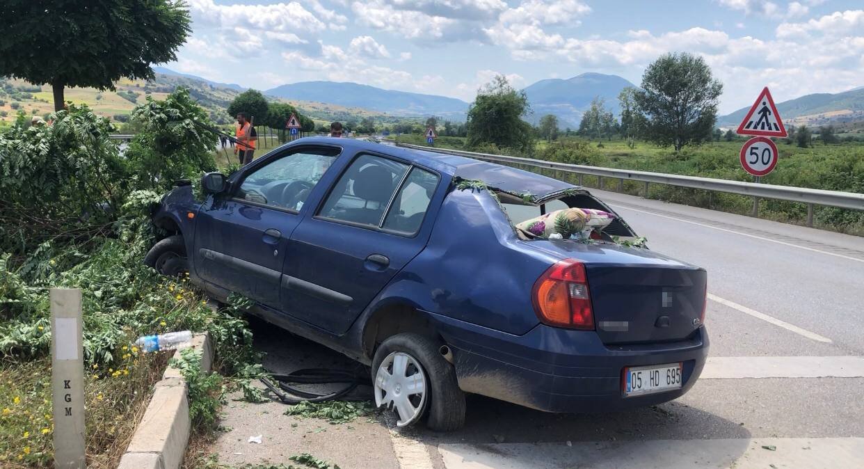 Amasya’da otomobil takla atarak karşı şeride geçti: 1 yaralı