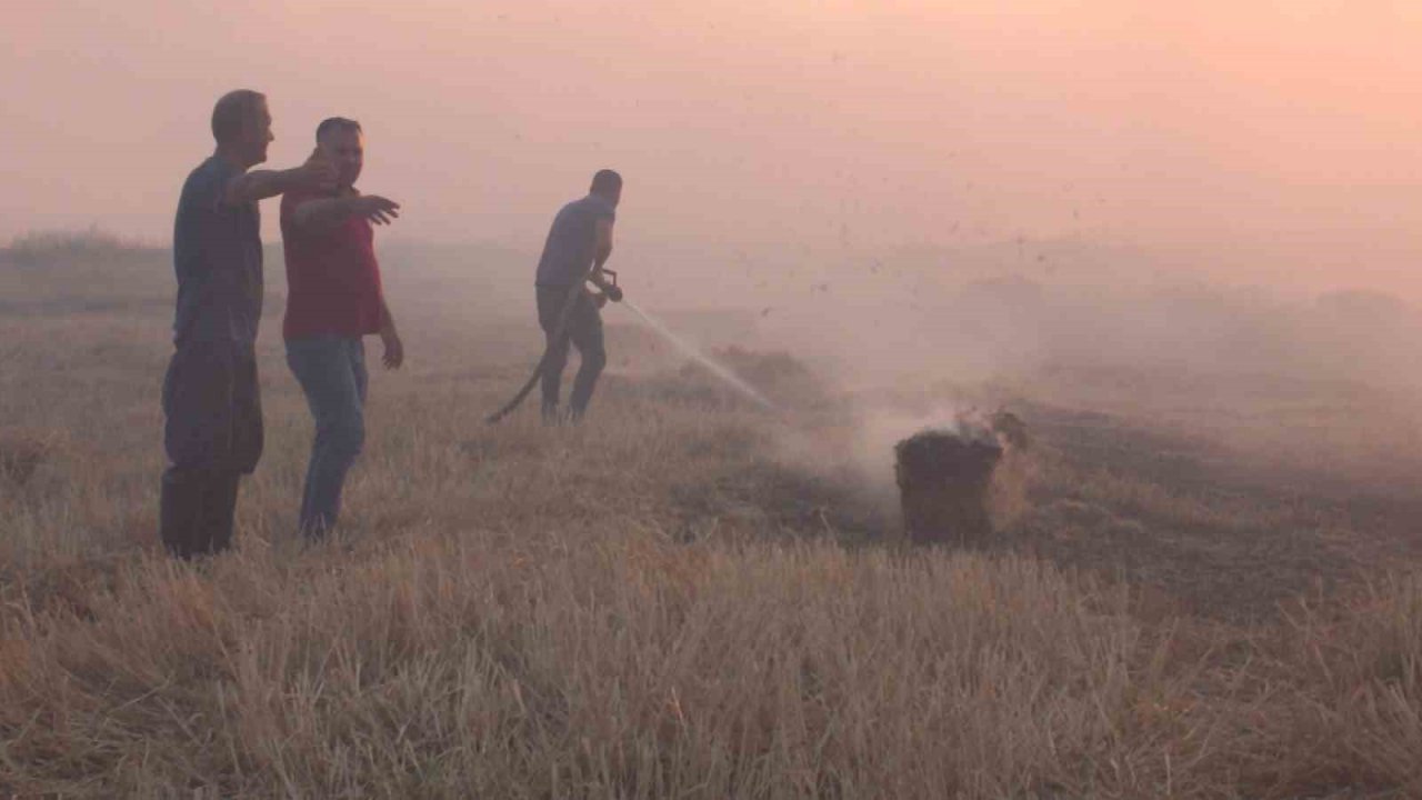 Balıkesir’de karganın neden olduğu anız yangını korkuttu