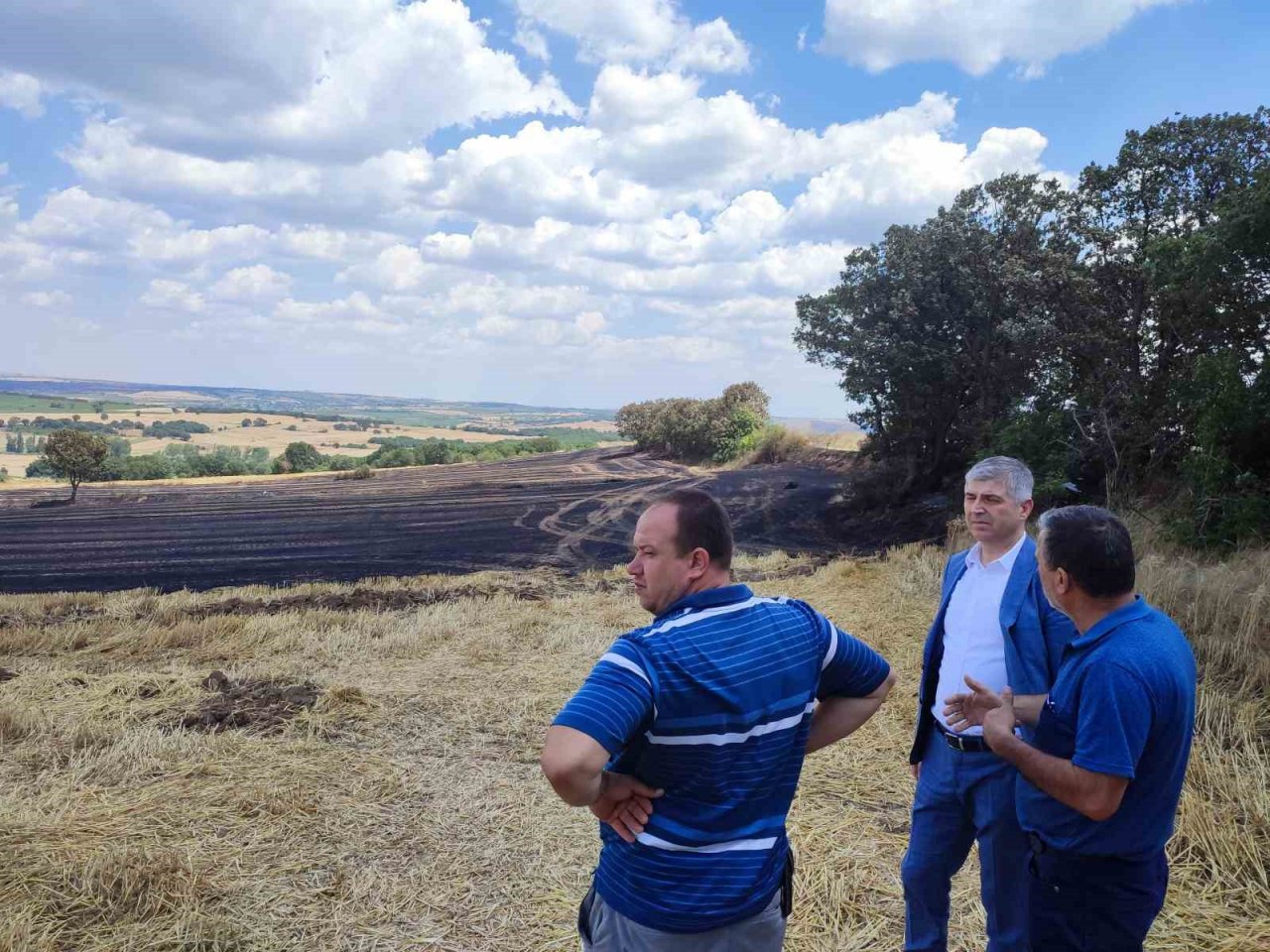 Tarım yetkilileri, Paşayiğit’te küle dönen 2 bin 330 dönüm araziyi inceledi