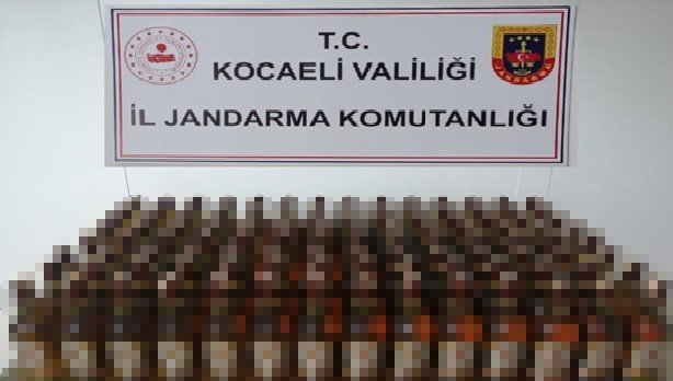 Kocaeli’de 169 bandrolsüz içki ele geçirildi