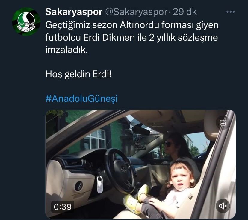 Sakaryaspor, Erdi Dikmen ile sözleşme imzaladı