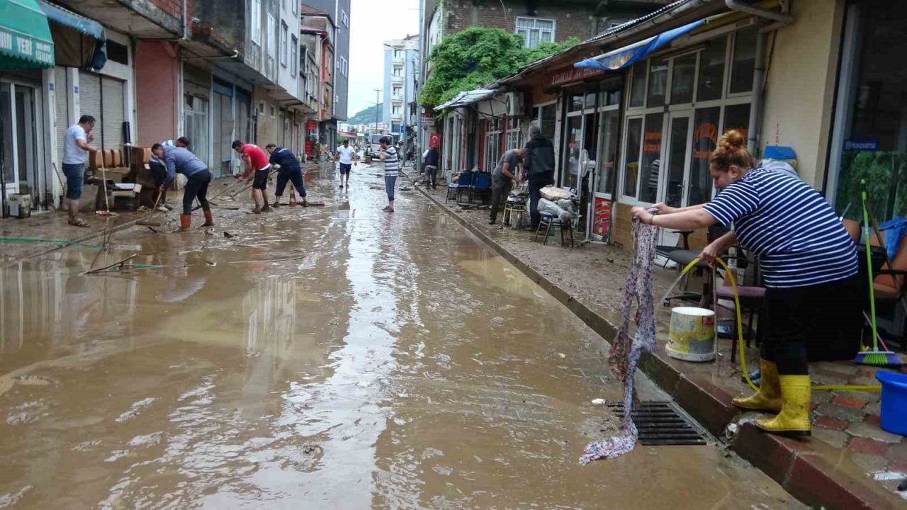 Selin vurduğu Piraziz ilçesinde temizlik çalışmaları başladı
