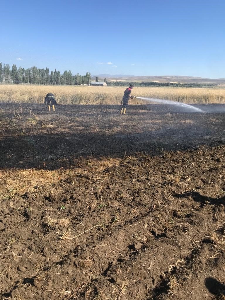 Ağrı’da bir tarla küle döndü