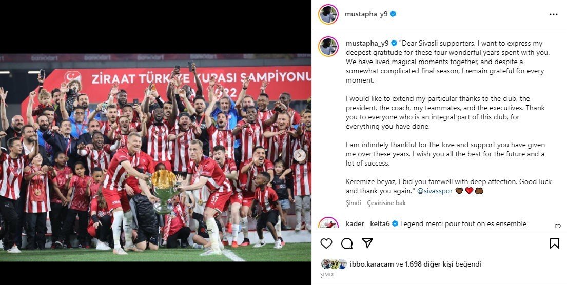 Mustapha Yatabare, Sivasspor’a veda etti