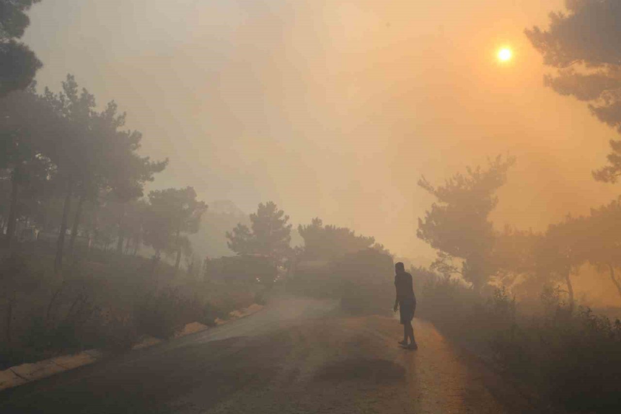 Yangına müdahaleden sıcak görüntüler: Su tankeri alevlerin içerisinde kaldı