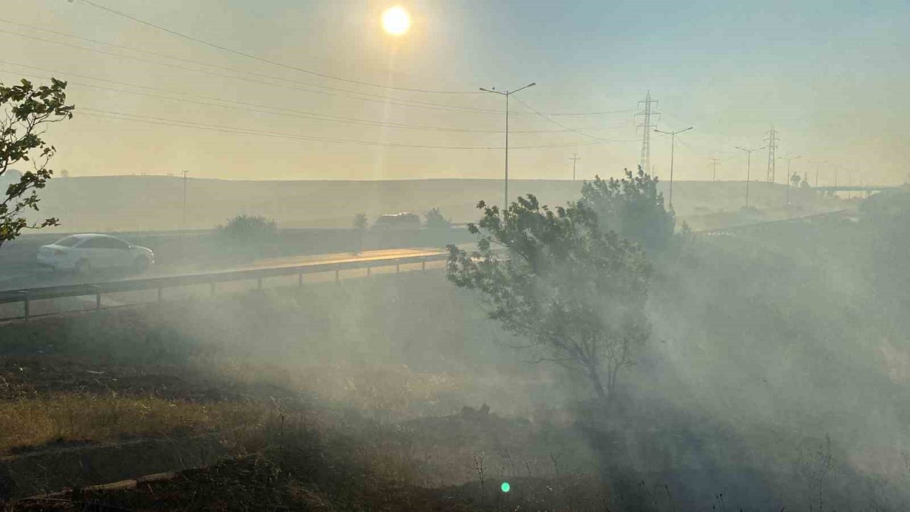 100 dönüm anız cayır cayır yandı: İstanbul-Edirne yolu trafiğe kapandı