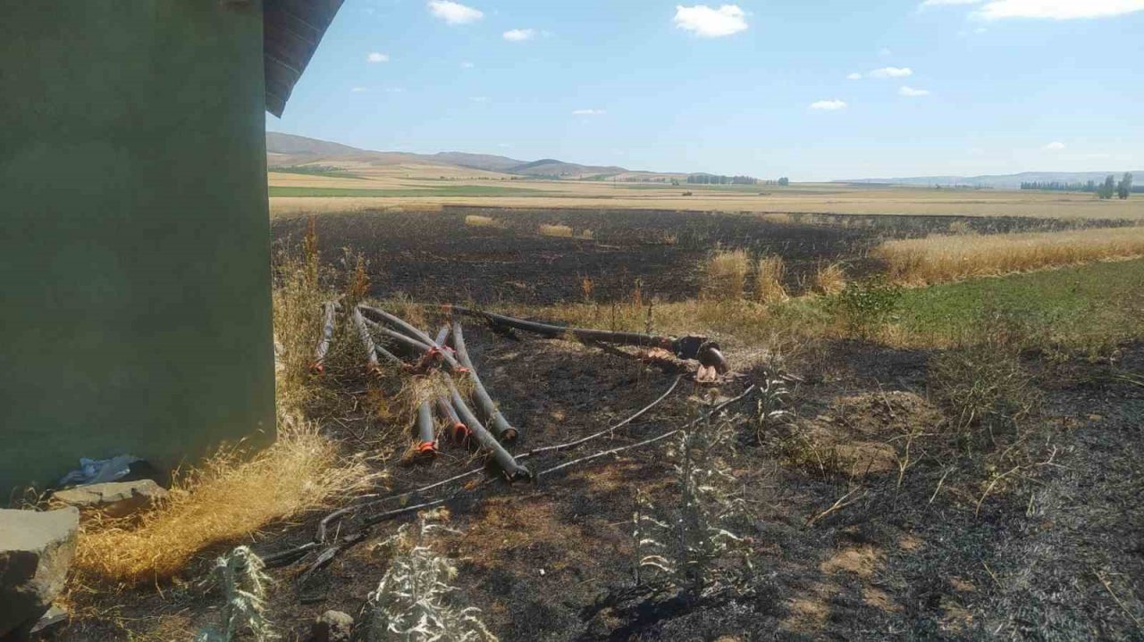 Sivas’ta tarla yangınında 50 dönüm ekili alan kül oldu