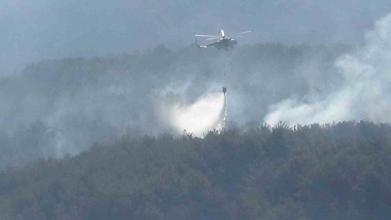 Çanakkale’deki orman yangınına havadan ve karadan müdahale devam ediyor