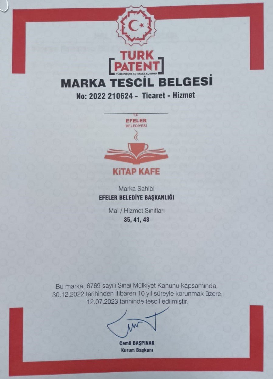 Efeler’in Kitap Kafeleri tescillendi