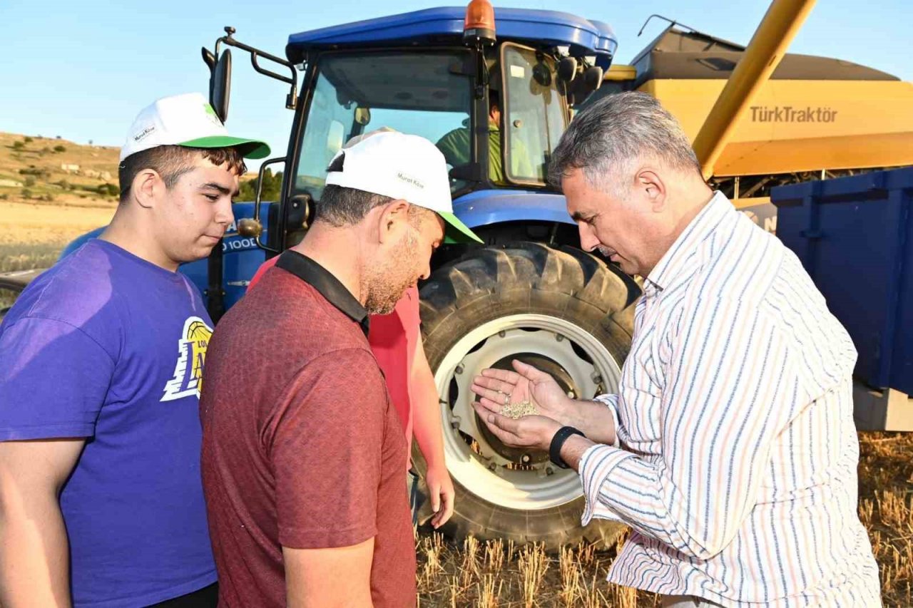 Mamak’ta yapılan hasat çiftçiyi mutlu etti