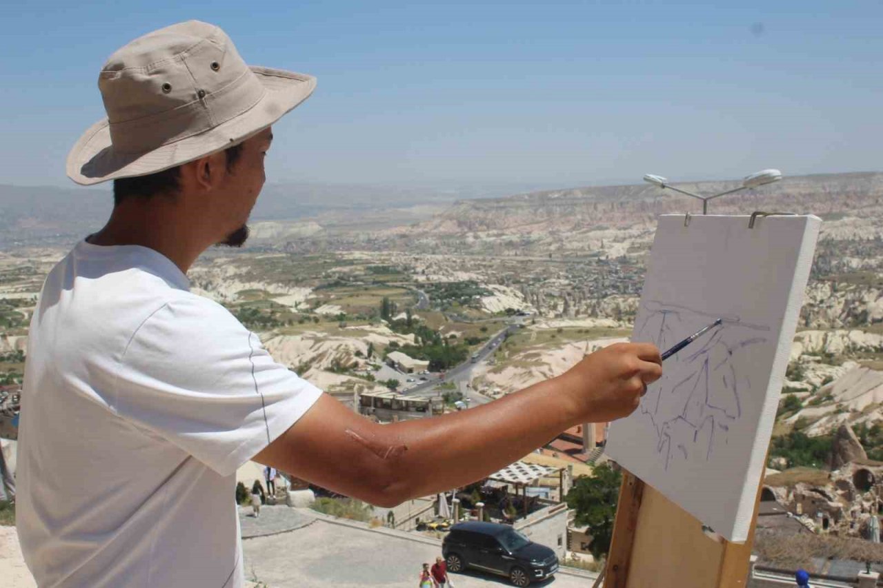 Ressamlar Kapadokya’yı resmetti