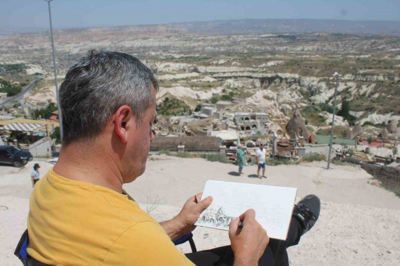 Ressamlar Kapadokya’yı resmetti