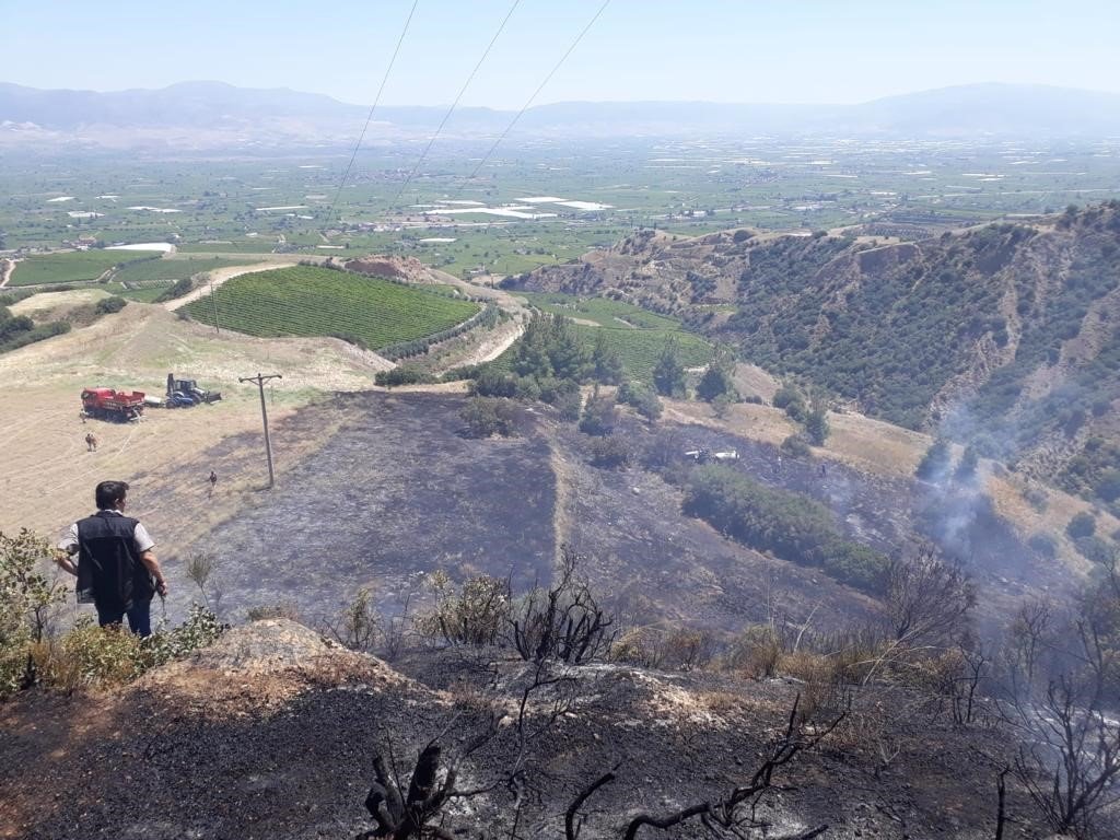 Manisa’da anız yangını makilik alana sıçradı