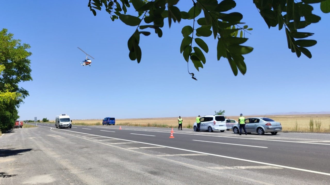 Nevşehir’de helikopterle havadan denetim yapıldı