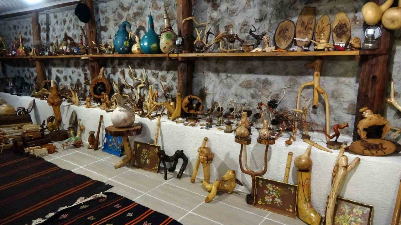 Kurumuş ağaç dallarını ve köklerini sanat eserine dönüştürüyor