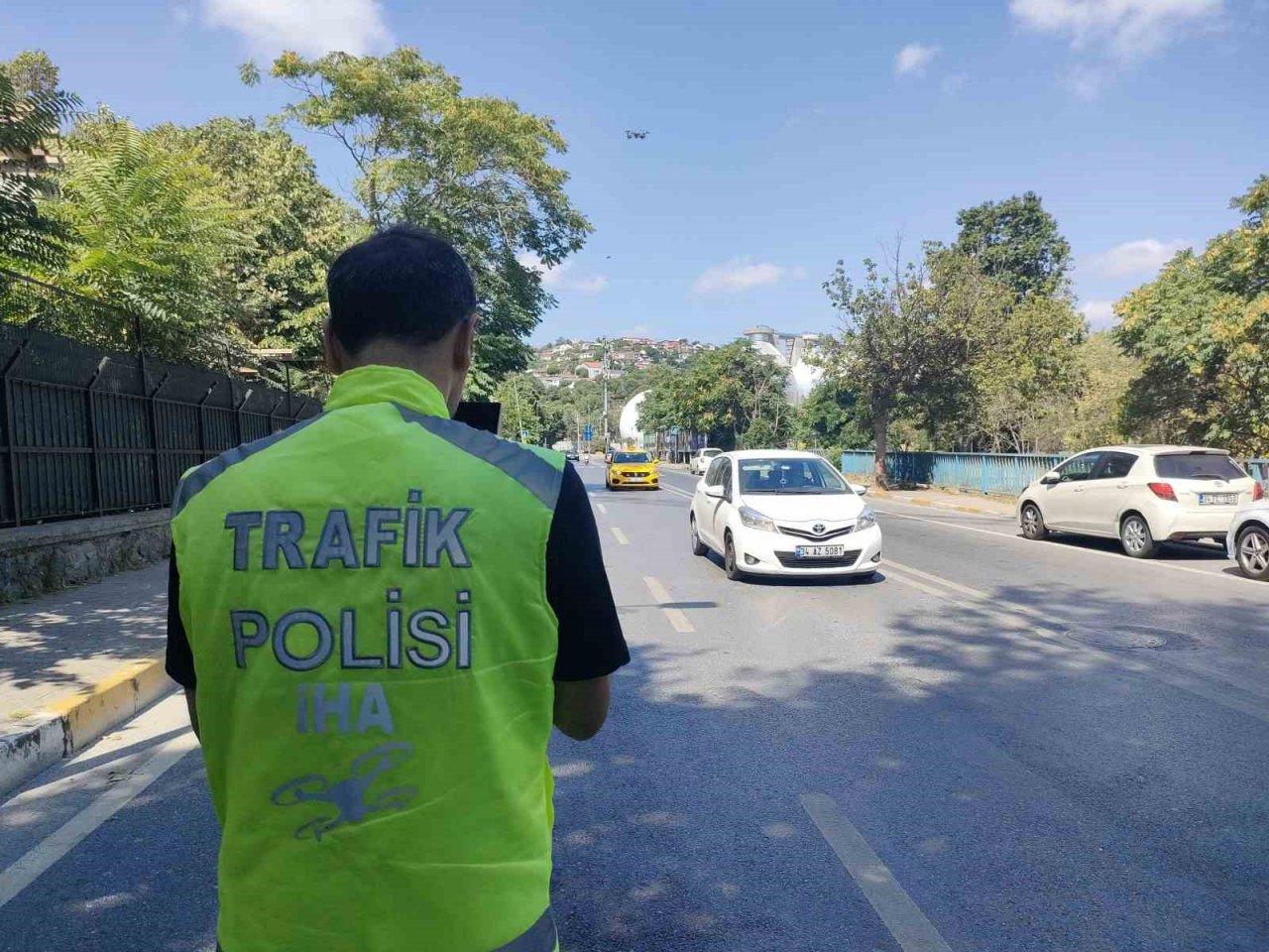 Sarıyer’de dron destekli trafik denetimi