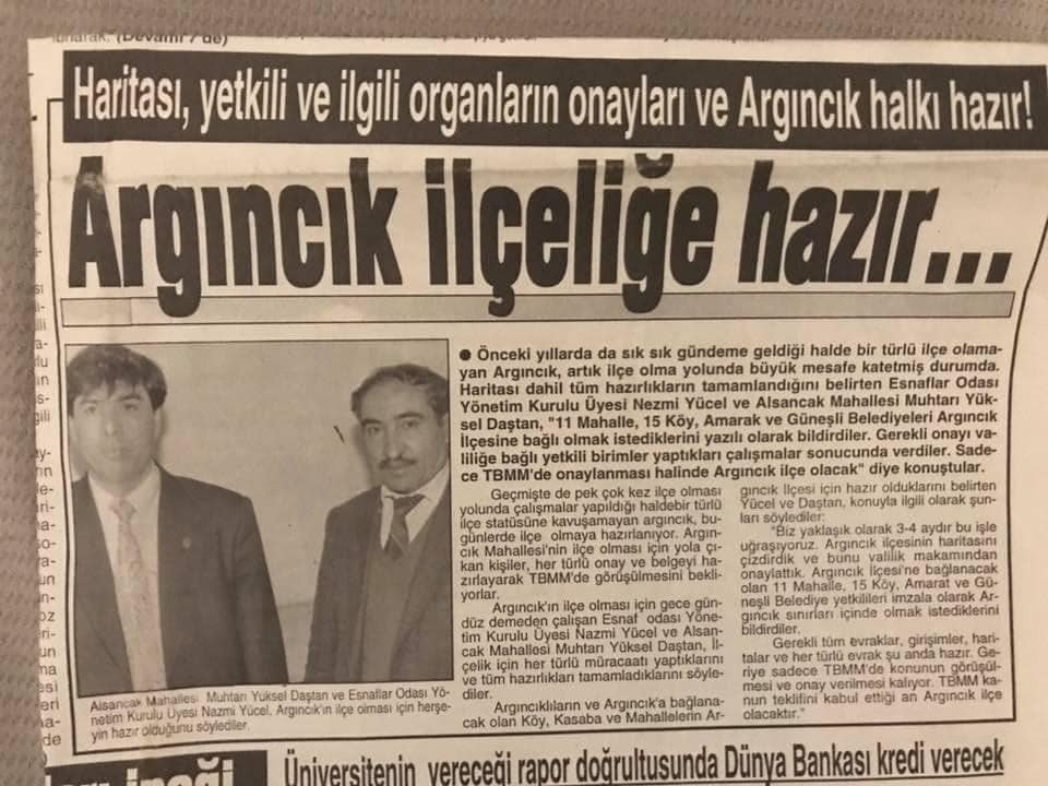 Argıncık’ın 30 yıllık hayali