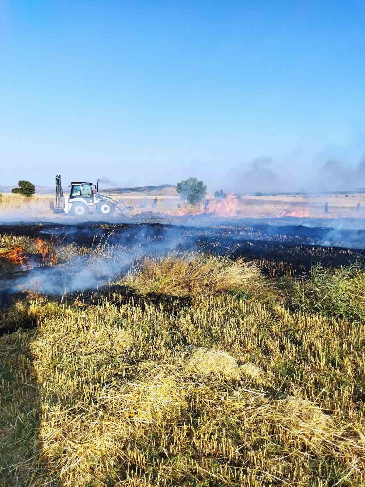 İki ayrı noktada çıkan yangında 30 dekar mahsul heba oldu