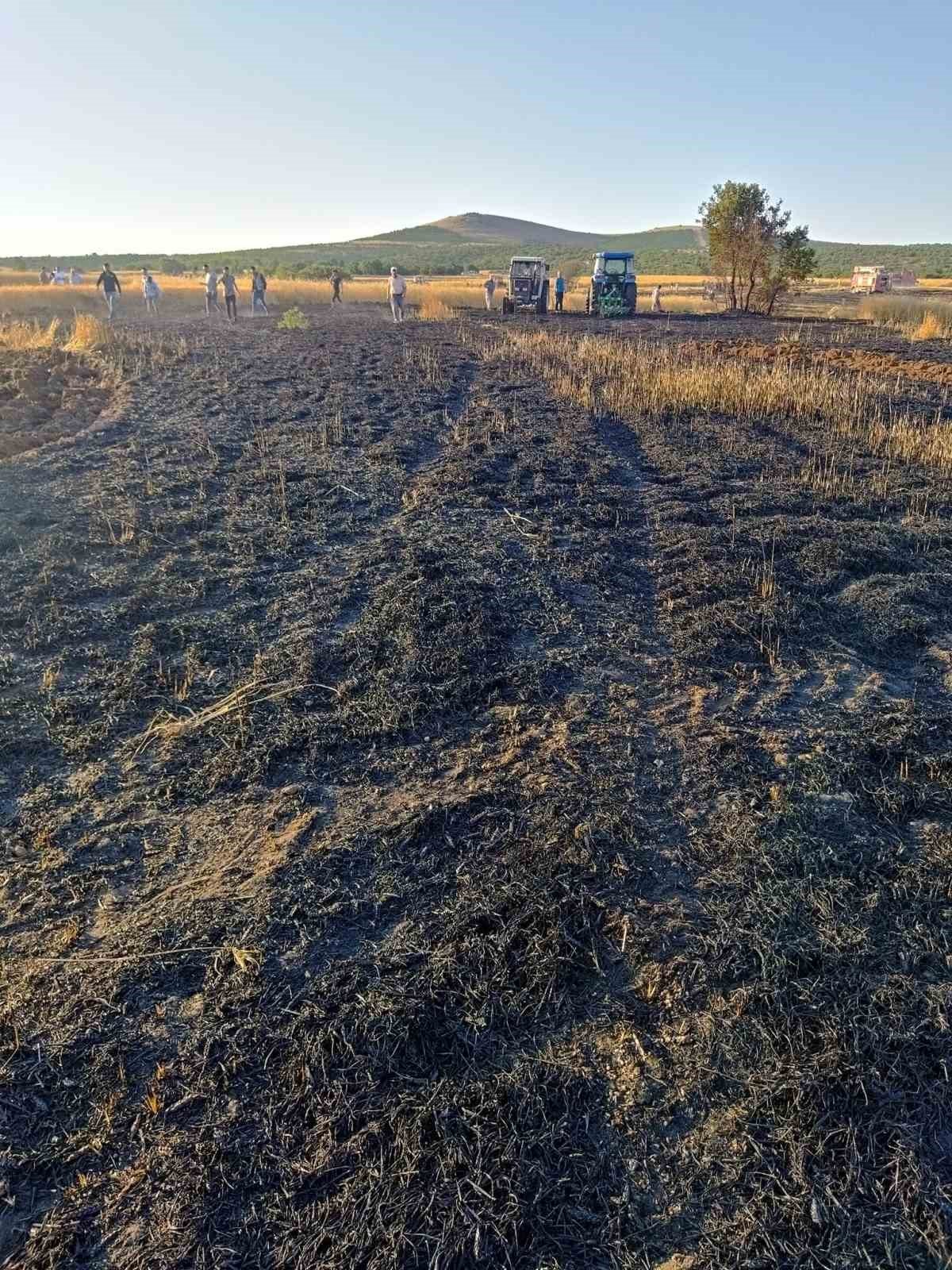İki ayrı noktada çıkan yangında 30 dekar mahsul heba oldu