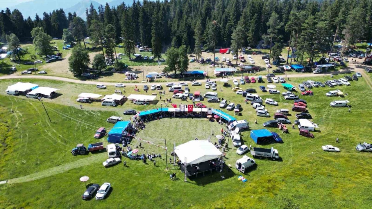 Artvin’de sıcaklardan bunalanlar yayla şenliğine akın etti