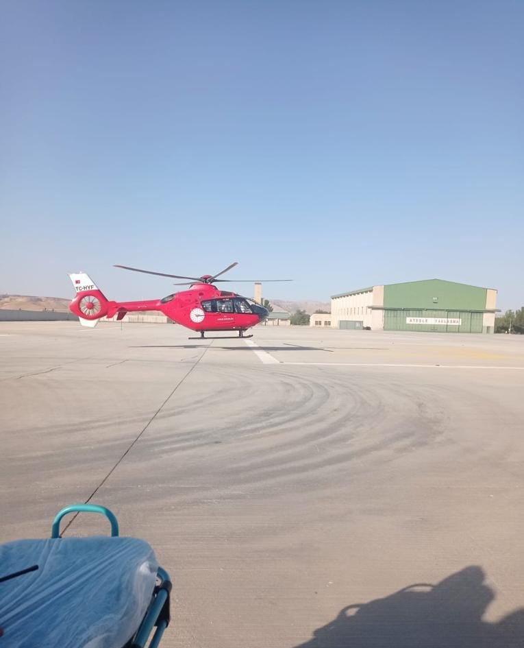 Siirt’te akrebin soktuğu çoban ambulans helikopterle hastaneye kaldırıldı