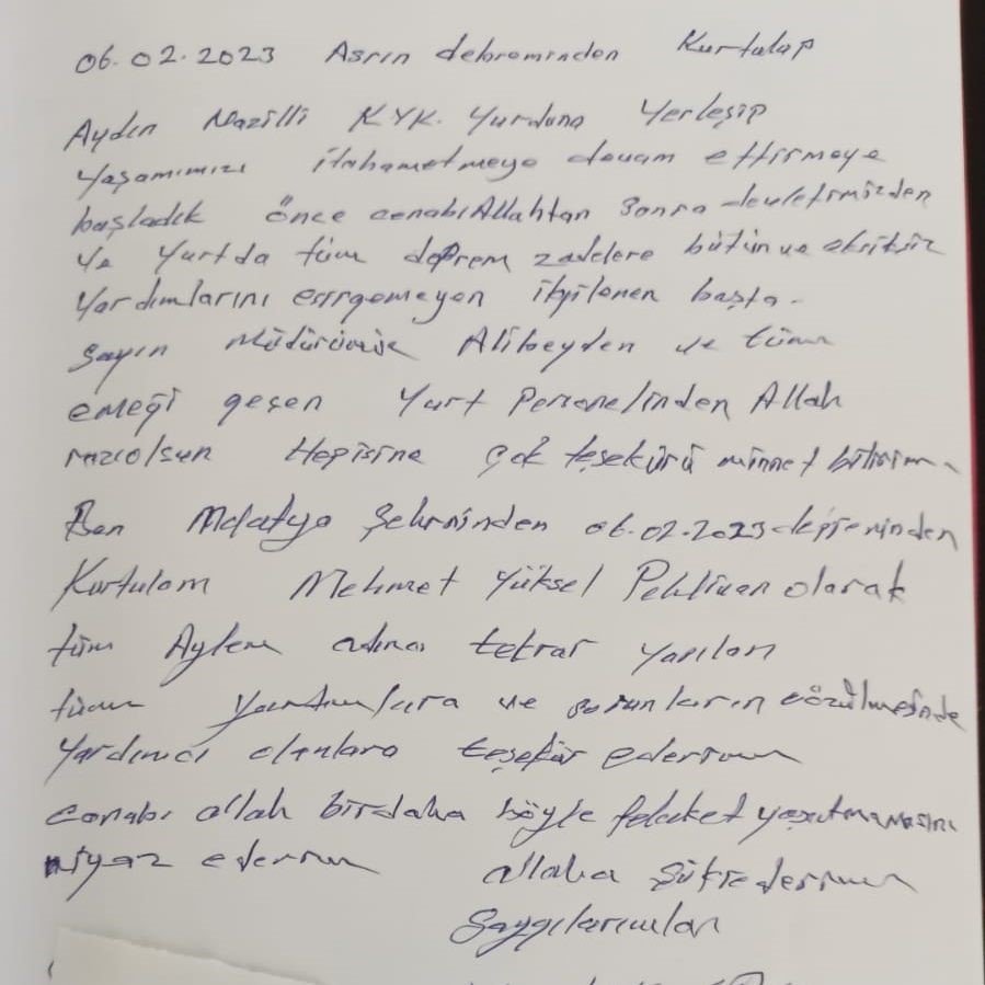 Aydın’da depremzedelerin bıraktığı notlar duygulandırdı