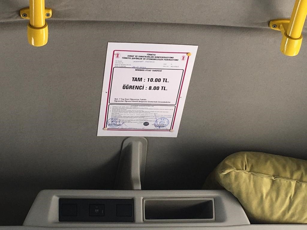 Elazığ’da şehir içi minibüs ücretlerine zam