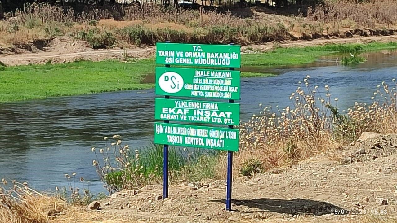 Gönen Çayı ıslah çalışmaları başladı